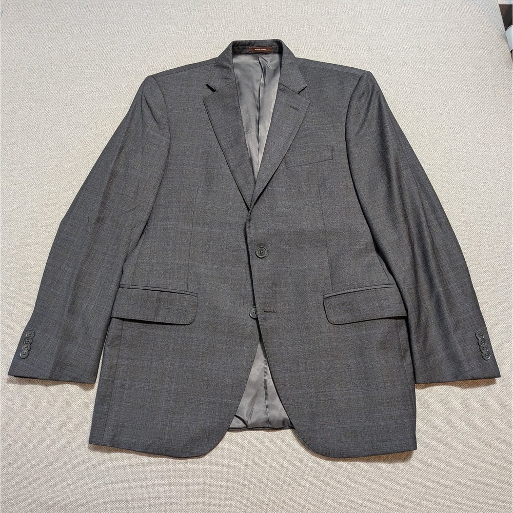Peter Millar Men's Blazer 40R Gray Check Wool Crown Jacket Union Canada Made